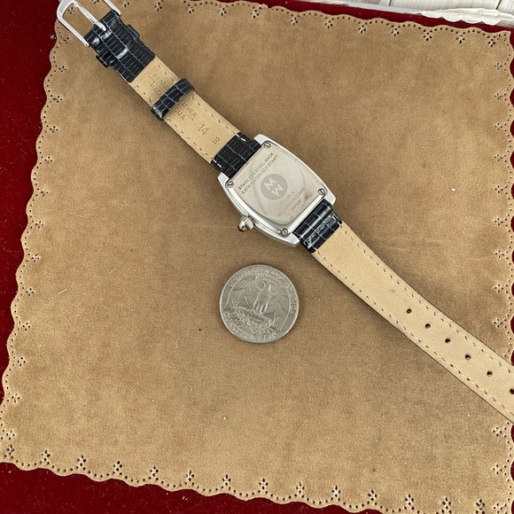 Michele Urban Watch Mini Aluminum Black Dial Blue or Red Strap with Box - Picture 9 of 12